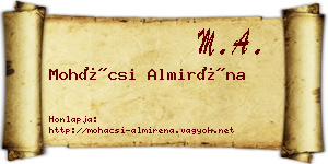 Mohácsi Almiréna névjegykártya